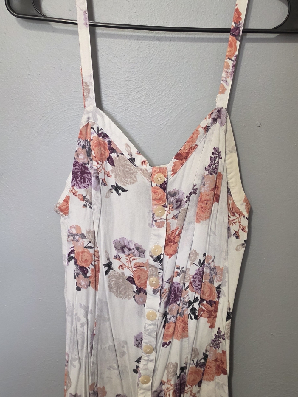 torrid White Floral Button-Front Tank Dress